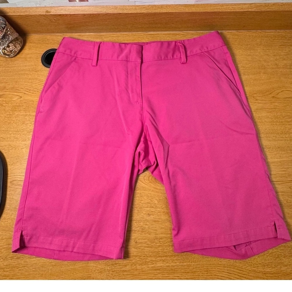 Adidas Climalite Golf Shorts Women's Size 12 Fuchsia Pink 9.5" Inseam